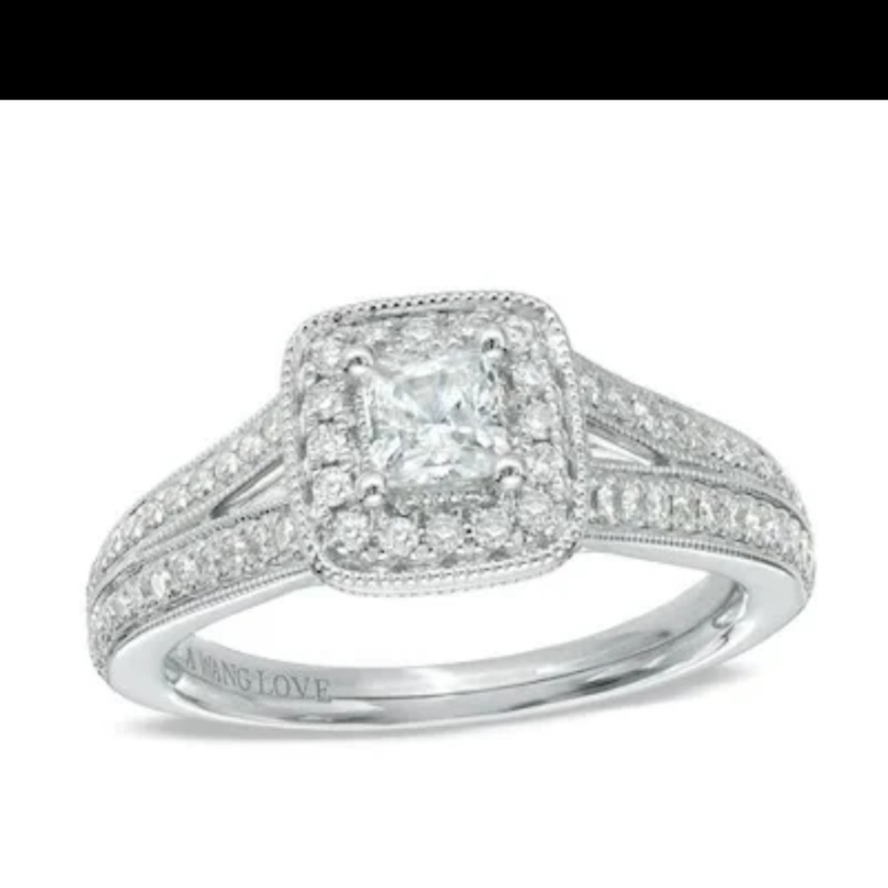14K White Gold Vera Wang Engagementmemt Ring